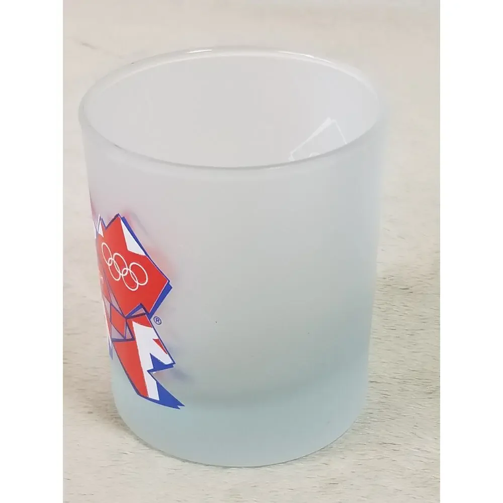 London Olympics 2007 Frosted Glass 6oz Drinking Glassware 3 1/2